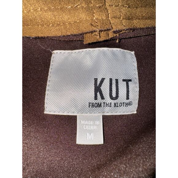 Kut from Kloth Evereve Medium Mocha Brown Asymmetrical Faux Suede Moto Jacket - Picture 7 of 9